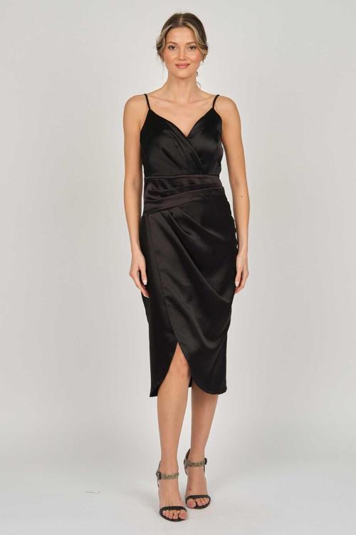 Kadın Saten Araboy Abiye Elbise 5271208 Siyah