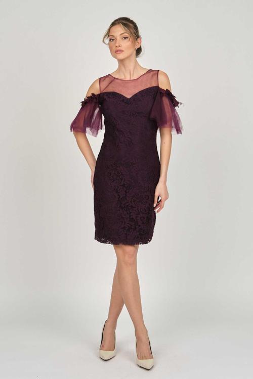 Kadın Dantel Abiye Elbise 5279662 Mürdüm