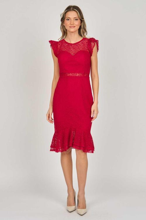 Kadın Dantel Abiye Elbise 5271980 Kırmızı