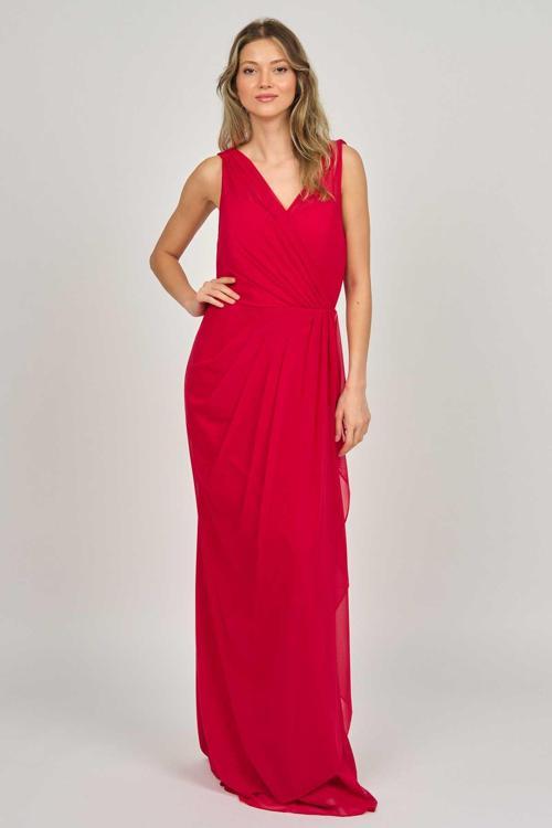Kadın Kolsuz Uzun Abiye Elbise 5922039 Kırmızı