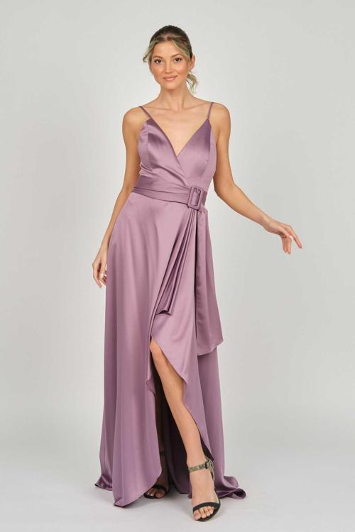 Kadın Askılı Abiye Elbise 5923075 Lavanta