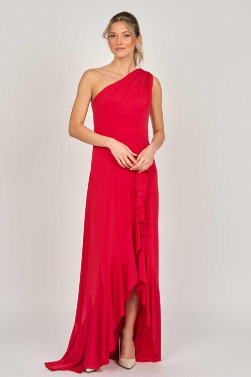 Kadın Tek Omuz Abiye Elbise 5922063 Kırmızı