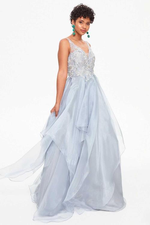 Kadın Drama Etek Abiye Elbise 260585 Gri