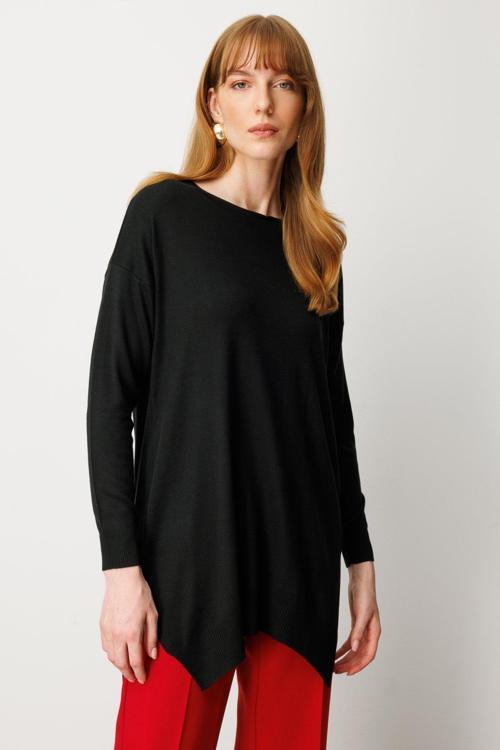 Kadın Salaş Verev Tunik 65316 Siyah