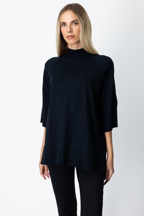 Kadın Arkası Düğmeli Truvakar Kol Kazak 65310 Siyah