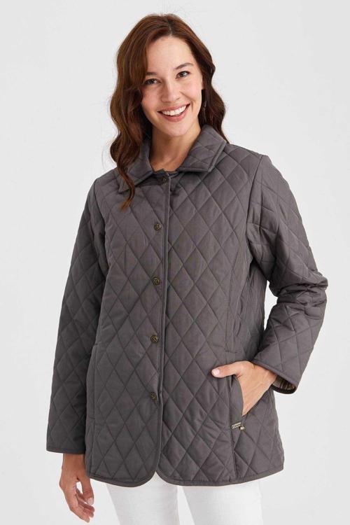 Kadın Kapitone Araboy Ceket 02421433 Gri