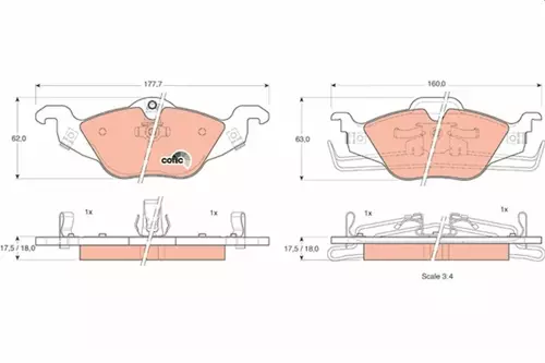 ÖN FREN BALATASI ASTRA G 1.2-1.4-1.6-1.7D-1.8-2.0D 1998-2005 ZAFIRA 1.8-2.0D 165 1998-2005 1605034 9195144 1605070 1605091