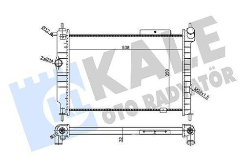 SU RADYATÖRÜ OPEL ASTRA F 1.4 1.6 1.8 165 2.0 GSI 1991 MT MEKANİK 538X359X32 52455053 1300108 1300134 90443465 52455043