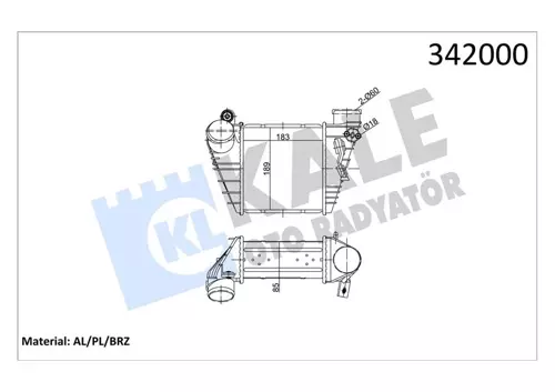 TURBO RADYATÖRÜ INTERCOOLER GOLF 4-BORA-A3-OCTAVIA-TOLEDO-LEON 1.9TDI 18310189.51085 AL/PL/B 1J0145805B 1J0145805D 1J0145805H