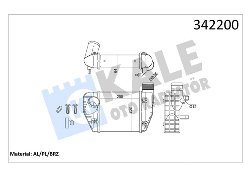 TURBO RADYATÖRÜ INTERCOOLER A6 4F5. C6 AL/PL/BRZ 200X202X62 4F0145805AD 4F0145805J 4F0145805M