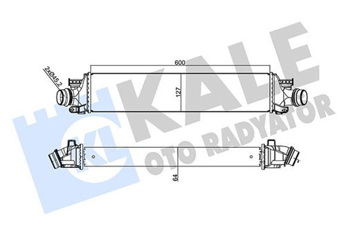 TURBO RADYATORU INTERCOOLER CHEVROLET AVEO 1.4/ 1.3D 2012 600X129X64 AL/BRZ 600101271064 95199556 96943741