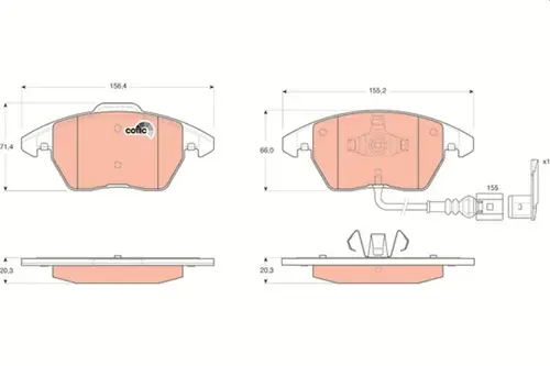 ÖN BALATA FİŞLİ CADDY 3 2004 GOLF 4 5 6 1997 JETTA PASSAT 2005 POLO 2009 OCTAVIA 2004 1K0698151 1K0698151E WVA23587