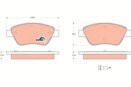 ÖN BALATA ALBEA-PALIO-STILO-SIENA DOBLO 1.3 1.9 IDEA CORSA 1.3 2007 FIŞSIZ 4254 06 55175317 55174420 WVA23705