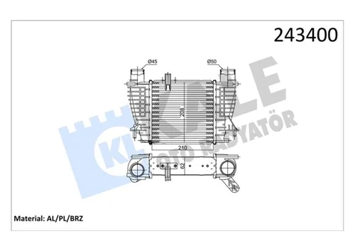 TURBO RADYATÖRÜ INTERCOOLER CLIO 3 1.5 DCI AL PL AL PL SİSTEM 8200754610