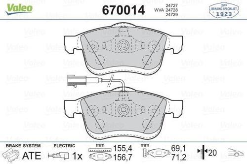 ÖN BALATA FIAT DOBLO 3 2010 OPEL COMBO 2012 1.3D MTJ 1.4 1.6D MTJ 2.0D MTJ TEK FİŞLİ 77364929 77365311 77365396 WVA24727