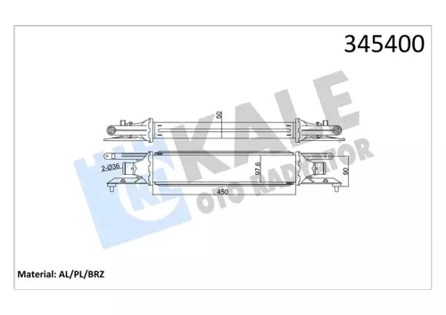 TURBO RADYATÖRÜ INTERCOOLER GRANDE PUNTO-MITO 1.3 AL-PL-BRZ 450X97X52 55700449 51837369