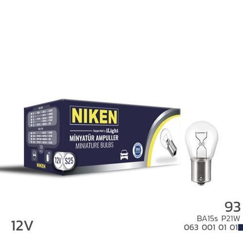 NIKEN 93 AMPUL DÜZ BA15S P21W 125 10LU (10 ADET)