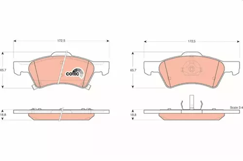 ÖN BALATA DODGE CARAVAN 3 3.3 AWD-3.8 T 2000-2007 VOYAGER 3 2.4-2.5CRD 2.8CRDİ 3.3 00 12.08 5019803AA 05019803AA WVA23640