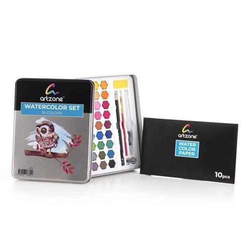 36 Renk Suluboya Seti Kağıt ve Aksesuar Hediyeli