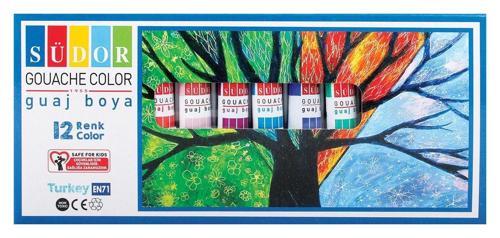 Guaj Boya Seti 12 Renk x 9 ml. Tüp