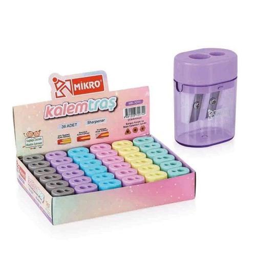 Çift li Oval Kalemtraş Pastel Renkler