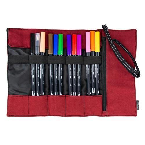 Dual Brush Pen Fırça Uçlu Kalem Seti 12 RENK PRIMARY COLOURS (Rulo Kalemlik Hediyeli)