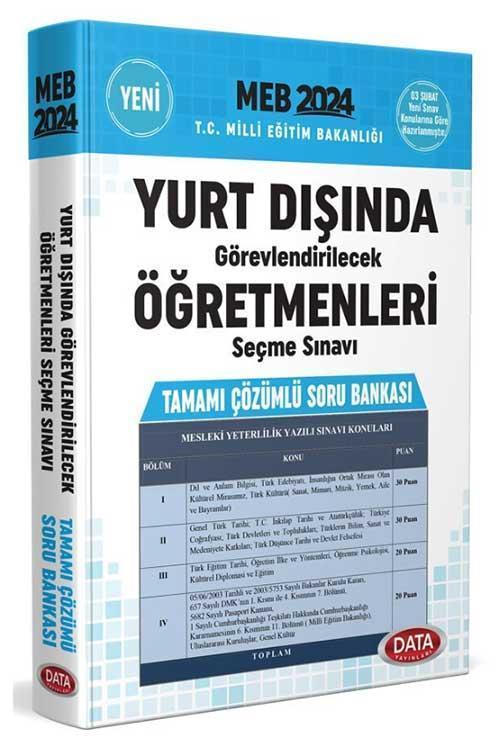 Data Yayınları 2024 MEB Yurt Dışında Görevlendirilecek Öğretmenleri Seçme Sınavı Soru Bankası Çözümlü