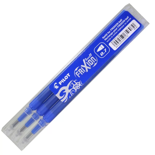Frixion Kalemlere Uyumlu Mavi Refil Uçan Kalem (0,7 mm - 3 lü Paket)
