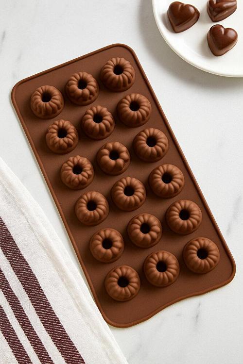 Silikon Çikolata Kalıbı SCK-10 – Karışık Çiçek Desenli, Yapışmaz ve Gıdaya Uygun