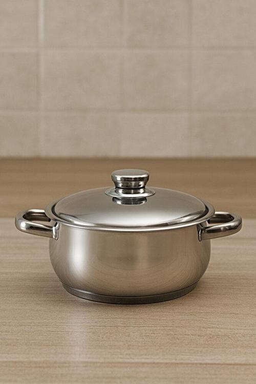 Gülsan Paslanmaz Çelik Kapaklı 16 CM Tencere– 18/10 Cr-Ni, İndüksiyon Uyumlu