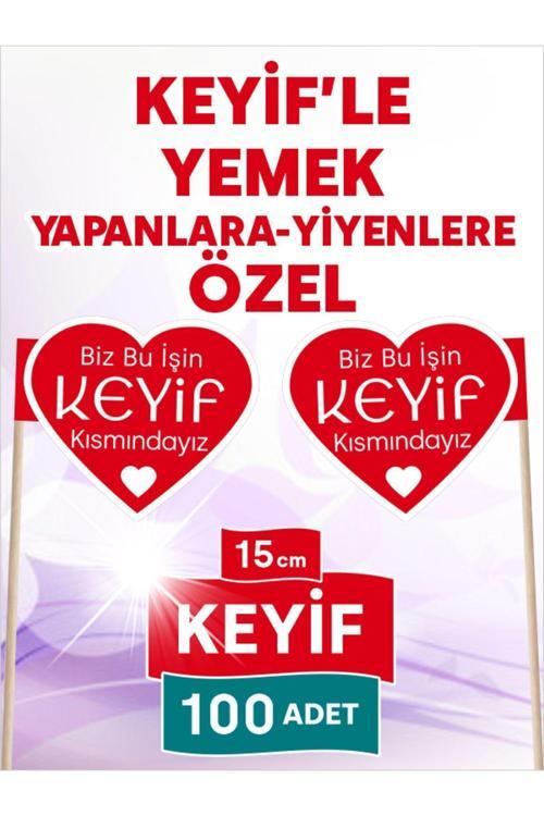 15 Cm, 100 Adet - Biz Bu Işin Keyif Kısmındayız Özel Kalp Model