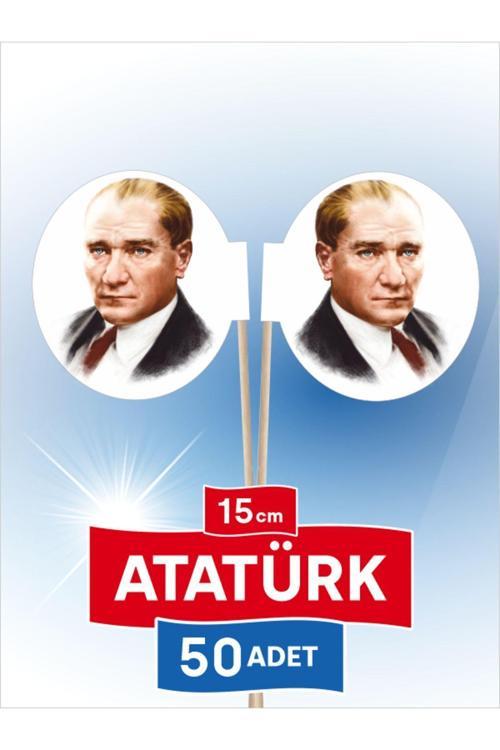 15 Cm, 50 Adet - Atatürk Fotoğraflı Özel Oval Model