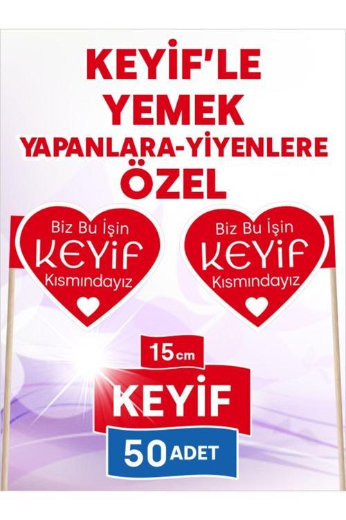 15 Cm, 50 Adet - Biz Bu Işin Keyif Kısmındayız , Özel Kalp Model