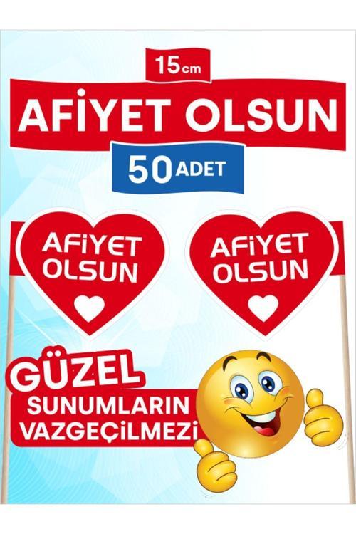 15 Cm, 50 Adet - Afiyet Olsun Özel Kalp Model