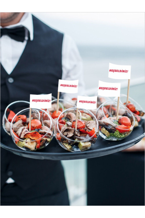 Hoşgeldiniz Yazılı Kürdanlar İle Açılış, Organizasyon Sunumlarınız İçin 10Cm 30 Adet