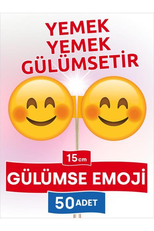 15 Cm, 50 Adet - Yemek Yemek Gülümsetir, Gülümse Emojili Modelleri