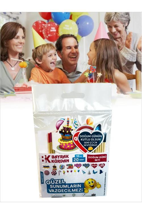 Doğum Günü Partisi Pasta Süsleme Kürdanları 20 Model 10Cm lar
