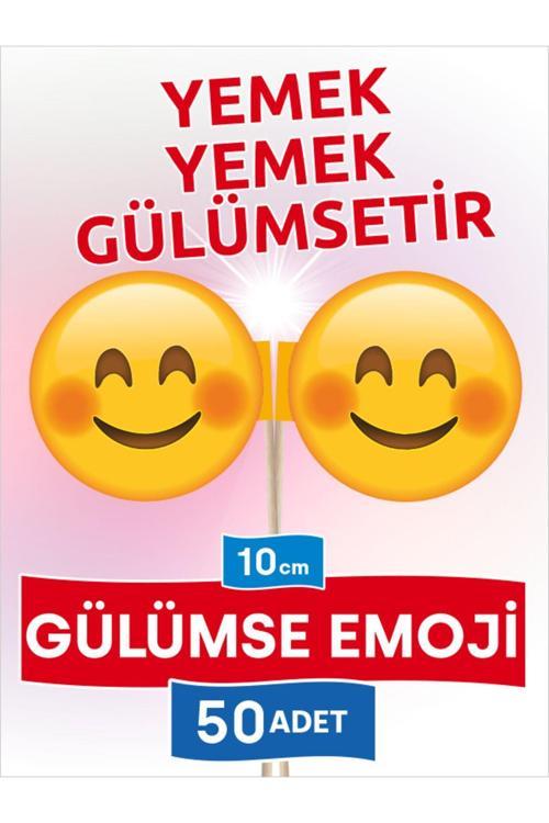 10 Cm, 50 Adet - Yemek Yemek Gülümsetir, Gülümse Emojili Modelleri