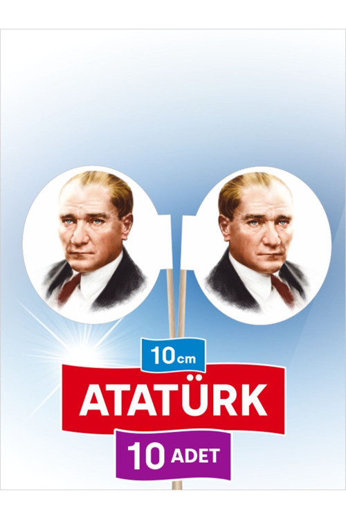 10 Cm, 10 Adet - Atatürk Resimli Özel Oval Model