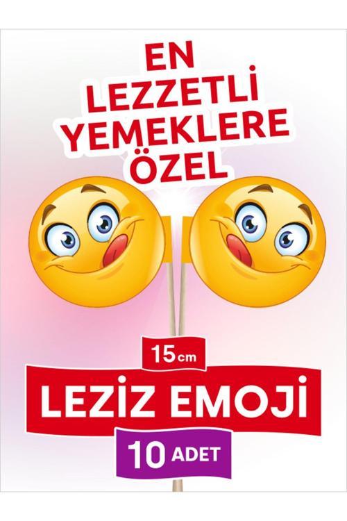 15 Cm, 10 Adet - En Lezzetli Yemeklere Özel Emojili