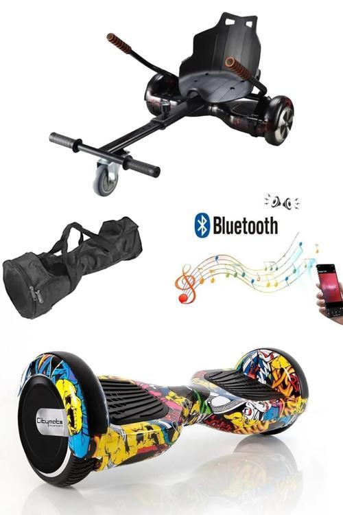 Elektrikli Kaykay Scooter Hoverboard Akıllı Denge 6.5 Inch + HoverKart + Çanta EXTREM PAKET D01