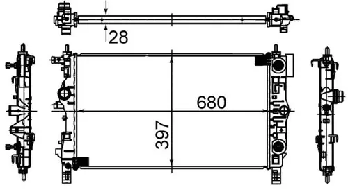 RADYATÖR OTOMATİK ASTRA J-ZAFIRA TOURER C-CRUZE 1.4-1.6 AL/PL/BRZ 680X397X28 39074657 13311079 1300306