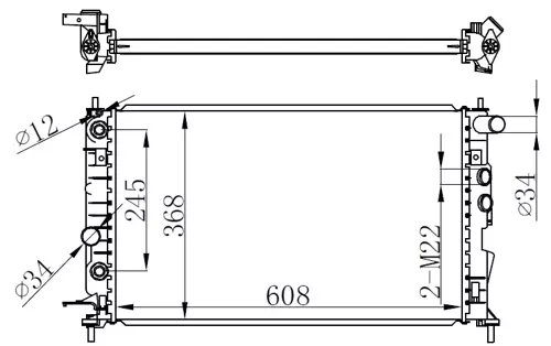 RADYATÖR VECTRA B AC KLİMASIZ MEK OTOM BRAZİNG 608X358X26 1300159 1300160 1300180 1300185