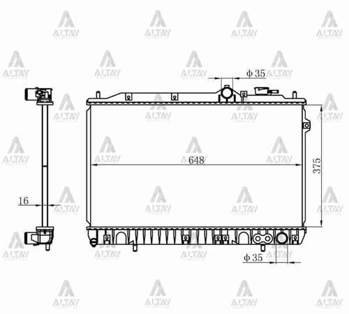 RADYATÖR SU ELANTRA 1990-1996 16MM M-T BRAZING 25310 28000