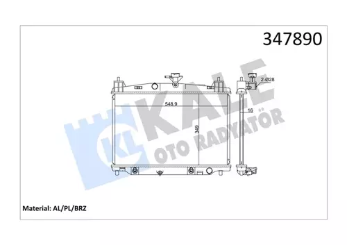 RADYATÖR 2 DE. DH 1.5 07<15 AT AL/BRZ 34910548.91016 ZY8415200A
