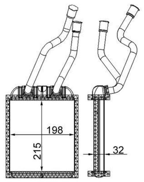 KALORİFER RADYATÖRÜ TOUAREG-Q7-CAYENNE 215X194X34 8FH351316201/8FH351315351 7L0819031 7L0819031A 95557232600