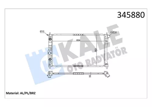 RADYATÖR CHEVROLET-DAEWOO NUBIRA 2000 AC /- OTOM. 655X378X16 AL/PL/BRZ 96273594