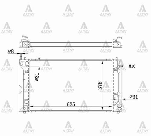 RADYATÖR SU COROLLA 2002-2007 1.4 DİZEL D4D 26MM M-T BRAZING 16400 0N031
