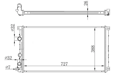 RADYATÖR MOVANO-MASTER 2 1999-2001 1.9-2.2-2.5-2.8 DT AC MEK 728X414.5X27 7701049664