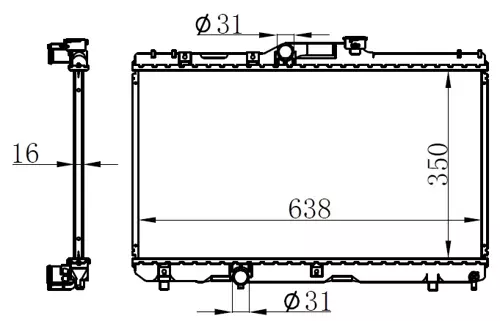 RADYATÖR BRAZİNG COROLLA 1992-1997 AE 101 AC KLİMASIZ MEK 350X638X16 1640016491 1640015520 1640016490
